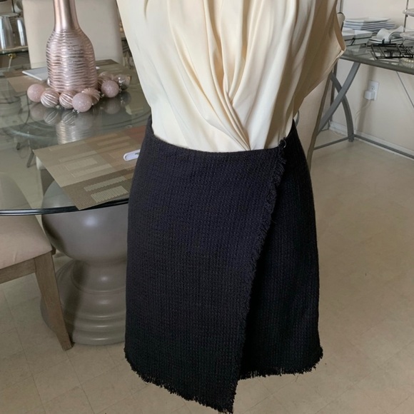 Ann Taylor Tweed Boucle Fringe Wrap Skirt - Picture 7 of 9